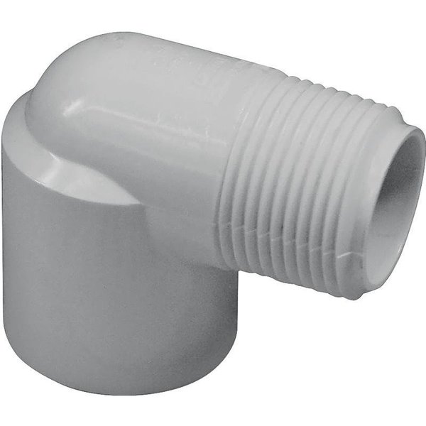 Genova LASCO Street Pipe Elbow, 1 in, Slip x MIP, 90 deg Angle, PVC, SCH 40 Schedule 410010BC